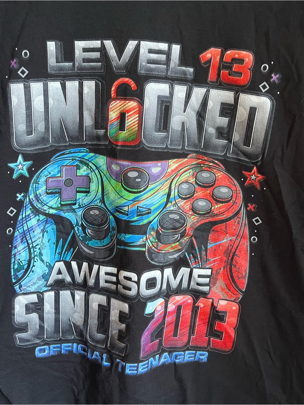 NWT Level 13 Unlocked Graphic Tee Awesome Since 2013 Birthday Gaming Adult Med